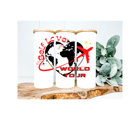 Self Love World Tour Frosted Glass Tumbler