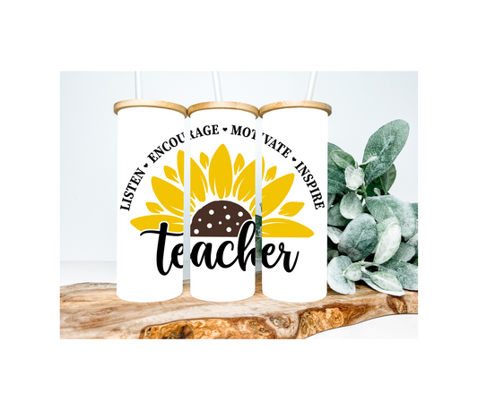 Teacher Frosted Glass Tumbler