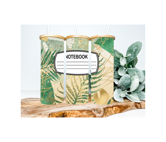 Tropical Notebook Frosted Glass Tumbler